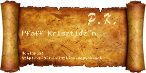 Pfaff Krisztián névjegykártya